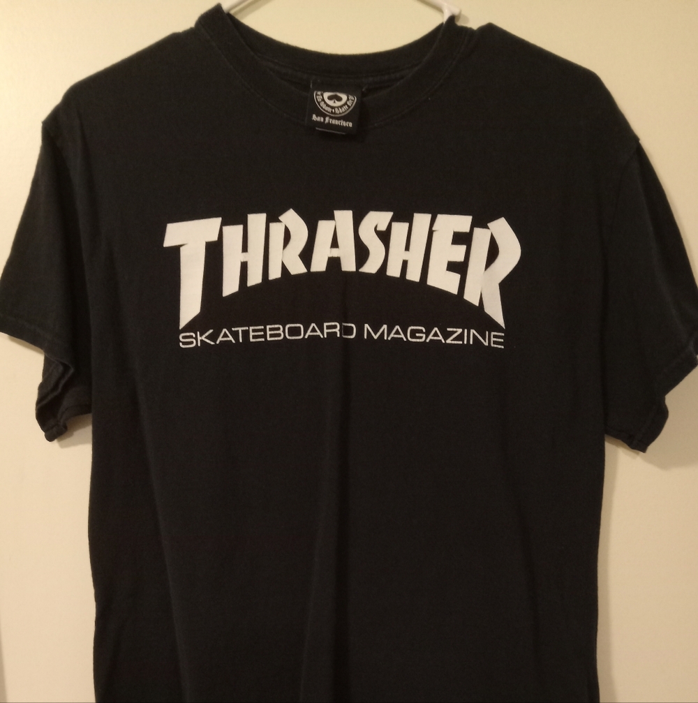 Thrasher Black and White Short Sleeve Tee